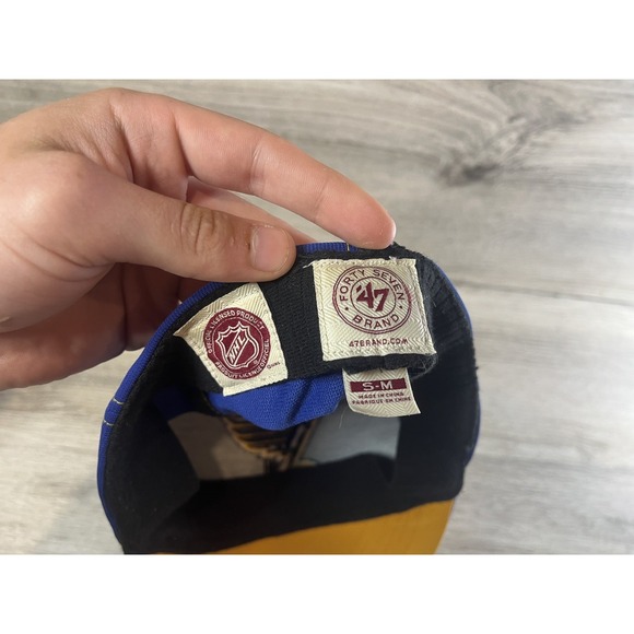 St. Louis Blues Hat Cap Size Small Medium Blue Yellow NHL Hockey '47 Brand - Picture 6 of 6